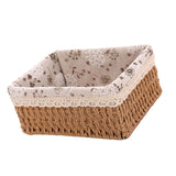 Woven desktop storage basket in khaki