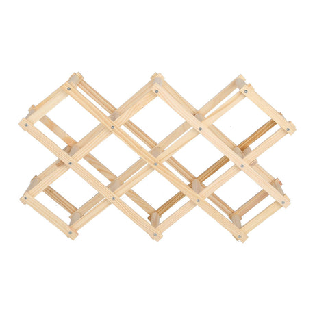 Foldable Wine Rack 10 Bottle Pine Wood Natural view 1