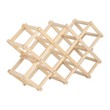 Foldable Wine Rack 10 Bottle Pine Wood Natural view 2