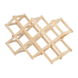 Foldable Wine Rack 10 Bottle Pine Wood Natural view 3