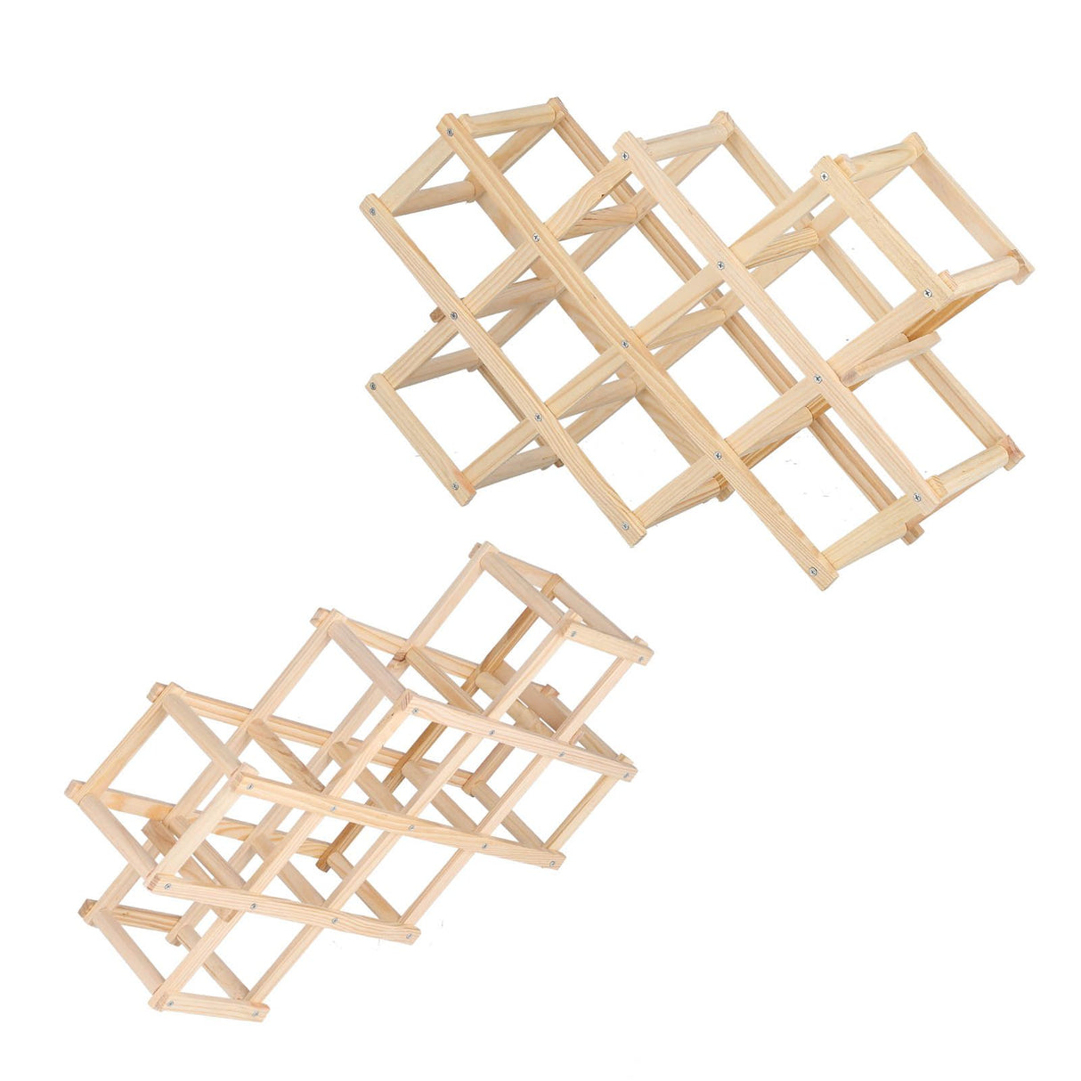 Foldable Wine Rack 10 Bottle Pine Wood Natural view 5