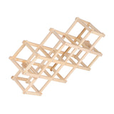 Foldable Wine Rack 10 Bottle Pine Wood Natural view 6