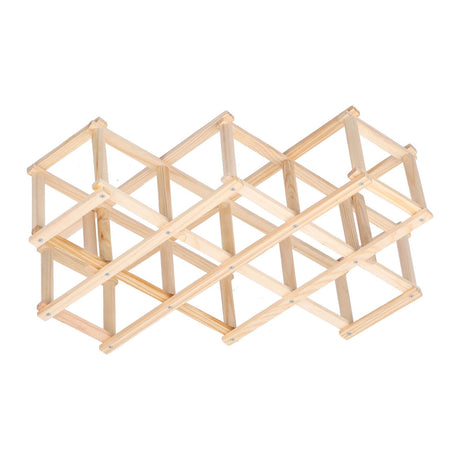 Foldable Wine Rack 10 Bottle Pine Wood Natural view 8