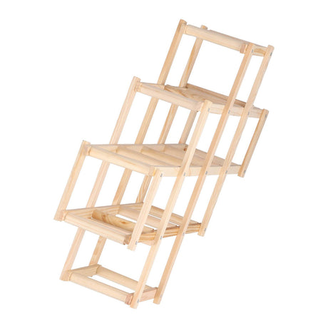Foldable Wine Rack 10 Bottle Pine Wood Natural view 9