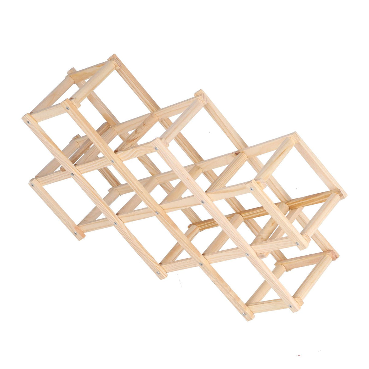Foldable Wine Rack 10 Bottle Pine Wood Natural view 10
