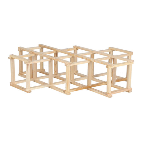 Foldable Wine Rack 10 Bottle Pine Wood Natural view 14