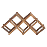 Foldable Wine Rack 6 Bottle Pine Wood Roast Brown view 1