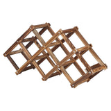 Foldable Wine Rack 6 Bottle Pine Wood Roast Brown view 3