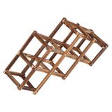 Foldable Wine Rack 6 Bottle Pine Wood Roast Brown view 6