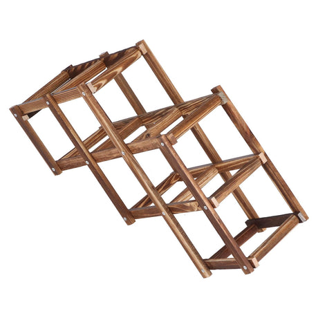 Foldable Wine Rack 6 Bottle Pine Wood Roast Brown view 7