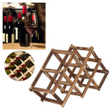 Foldable Wine Rack 6 Bottle Pine Wood Roast Brown view 12