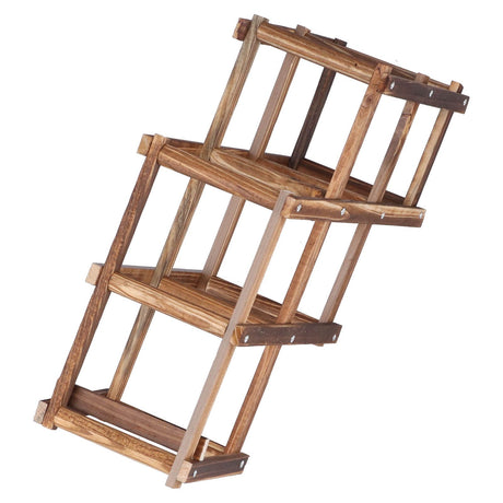 Foldable Wine Rack 6 Bottle Pine Wood Roast Brown view 13