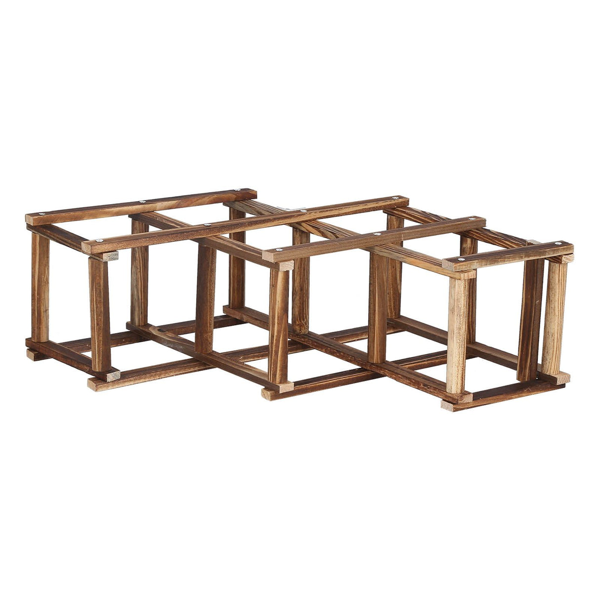 Foldable Wine Rack 6 Bottle Pine Wood Roast Brown view 14