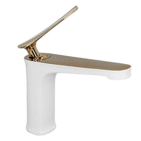 Brass single handle basin mixer tap with long reaching spout