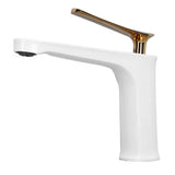 Close up of the lift up metal handle on the basin mixer tap