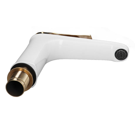 Top down view of the single handle brass basin mixer tap