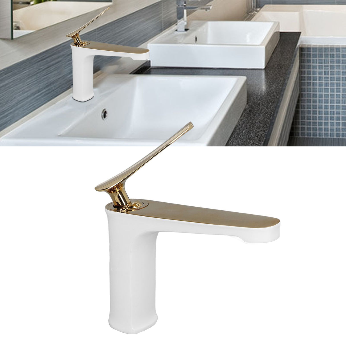G1/2 threaded inlet connection beneath the basin mixer tap