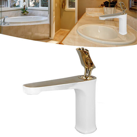 Ceramic disc valve cartridge inside the basin mixer tap