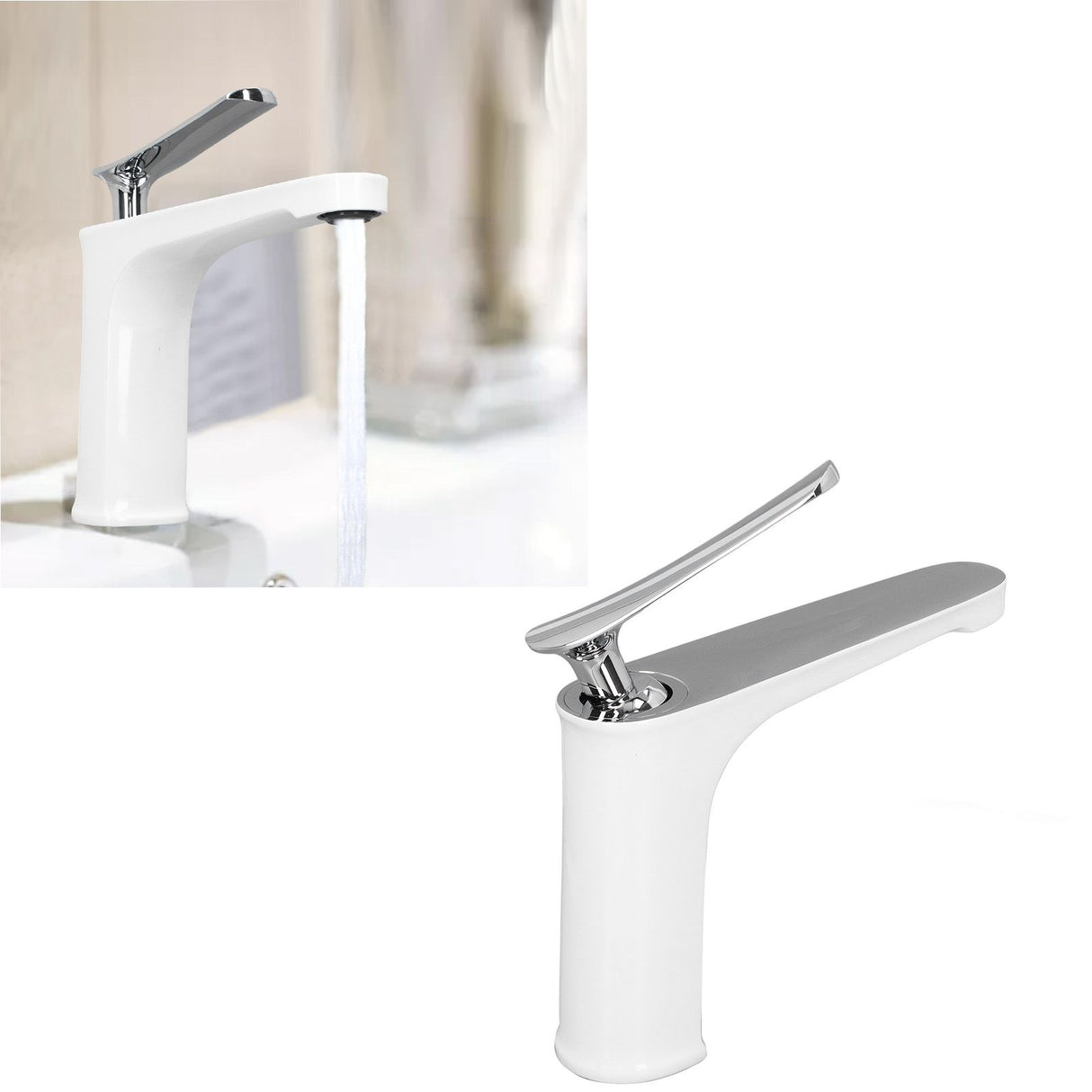 Basin mixer tap with G1/2 thread inlet connection detail