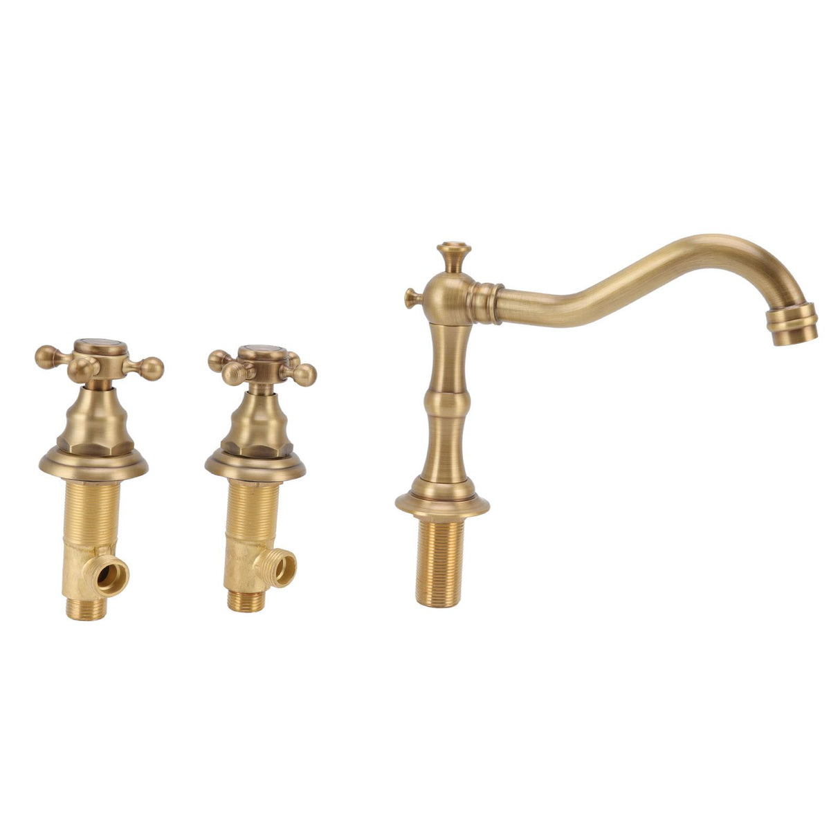 G1/2 threaded connection on the copper double handle basin tap