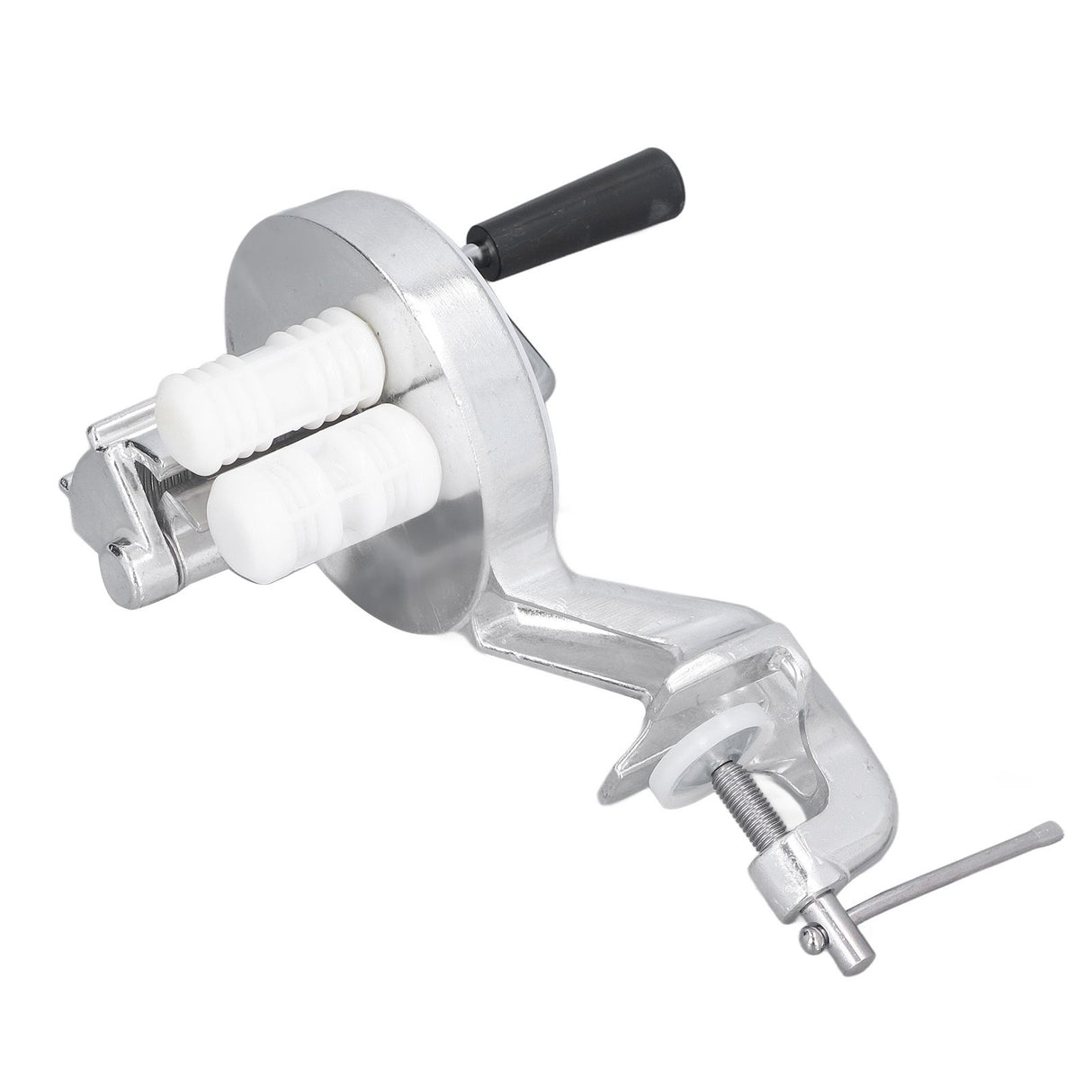 Manual macaroni maker parts laid out including body and handle