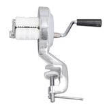 Close up of the silver aluminium alloy finish on the noodle press