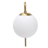 Glass ball wall light iron base detail
