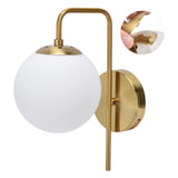 Glass ball wall lamp in hallway