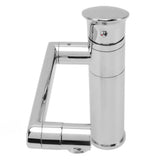 Front view of the silver crossbar handle basin tap