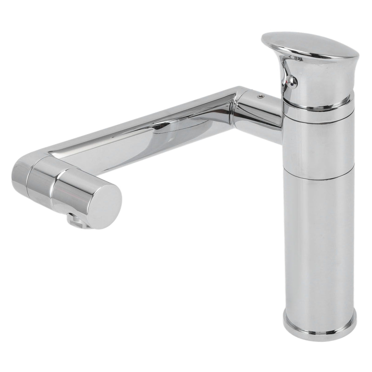 Side profile of the single hole basin tap showing nozzle height