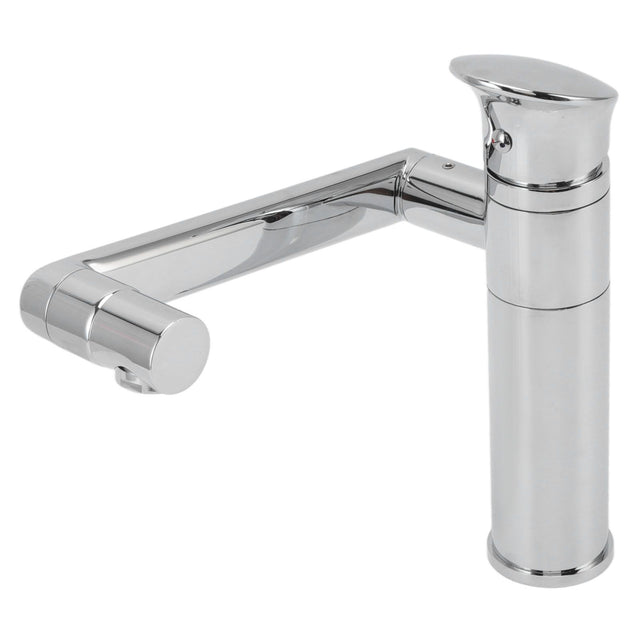 Side profile of the single hole basin tap showing nozzle height