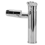 Close up of the tap nozzle outlet on the silver basin tap