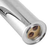 Detail of the silver finish on the copper and stainless steel tap body