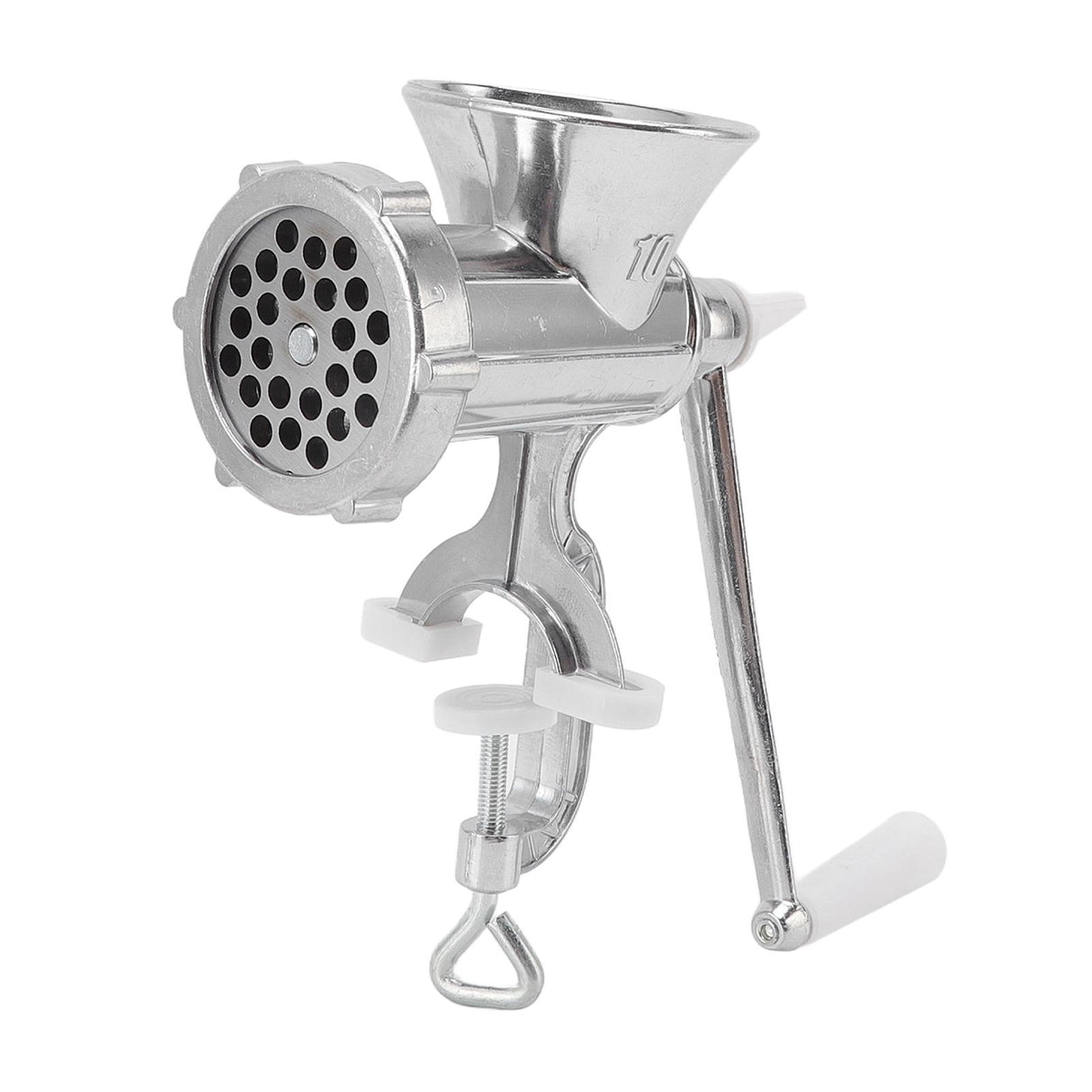 Crank handle fitted to the hand operated meat grinder