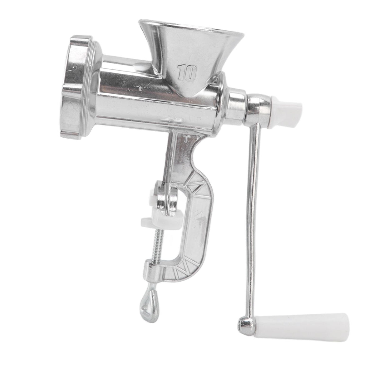 Mirror polished aluminium alloy finish on the meat grinder body