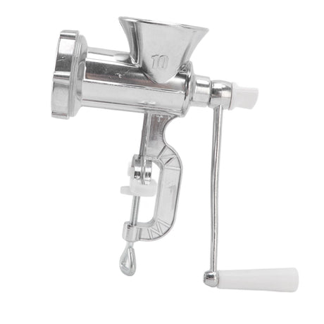 Mirror polished aluminium alloy finish on the meat grinder body