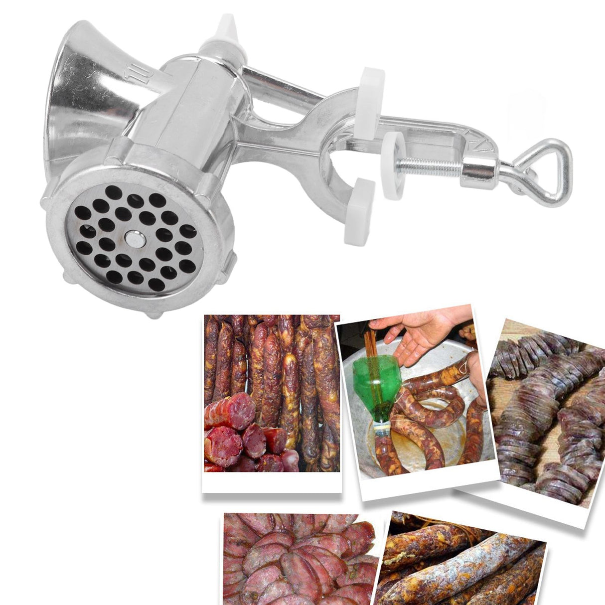 Close up of the meat grinder screw auger