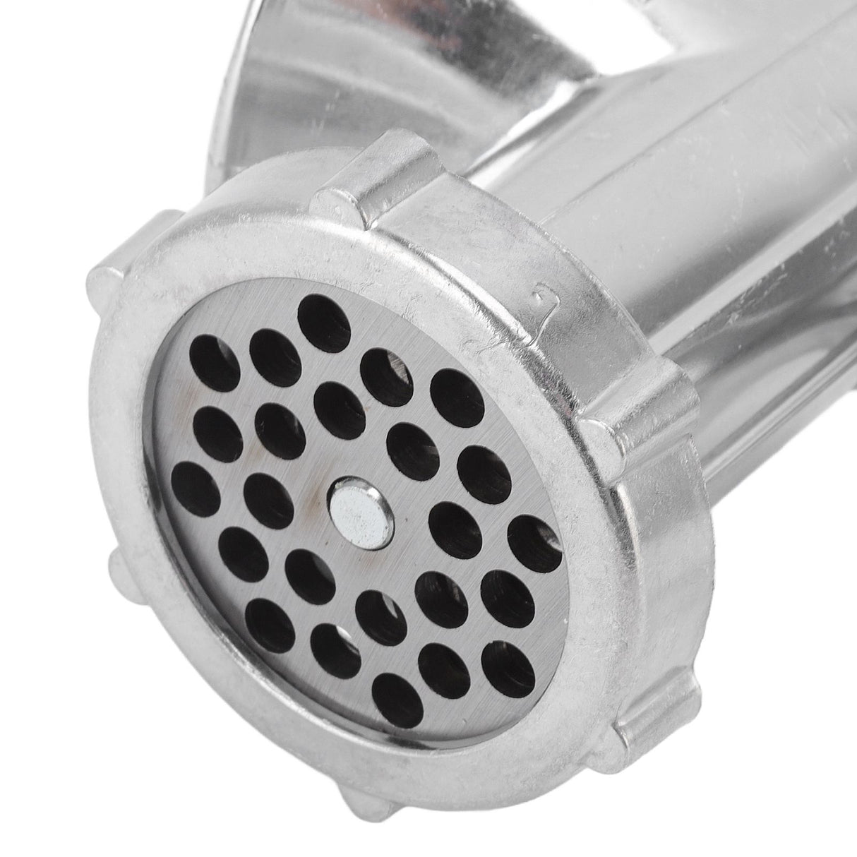 Meat grinder tubes and screw head laid out together