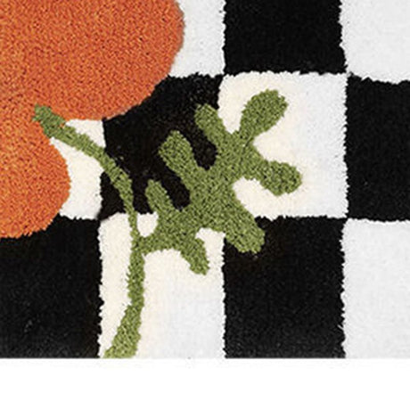 Size guide showing the checkered doormat measuring 50 x 80 cm