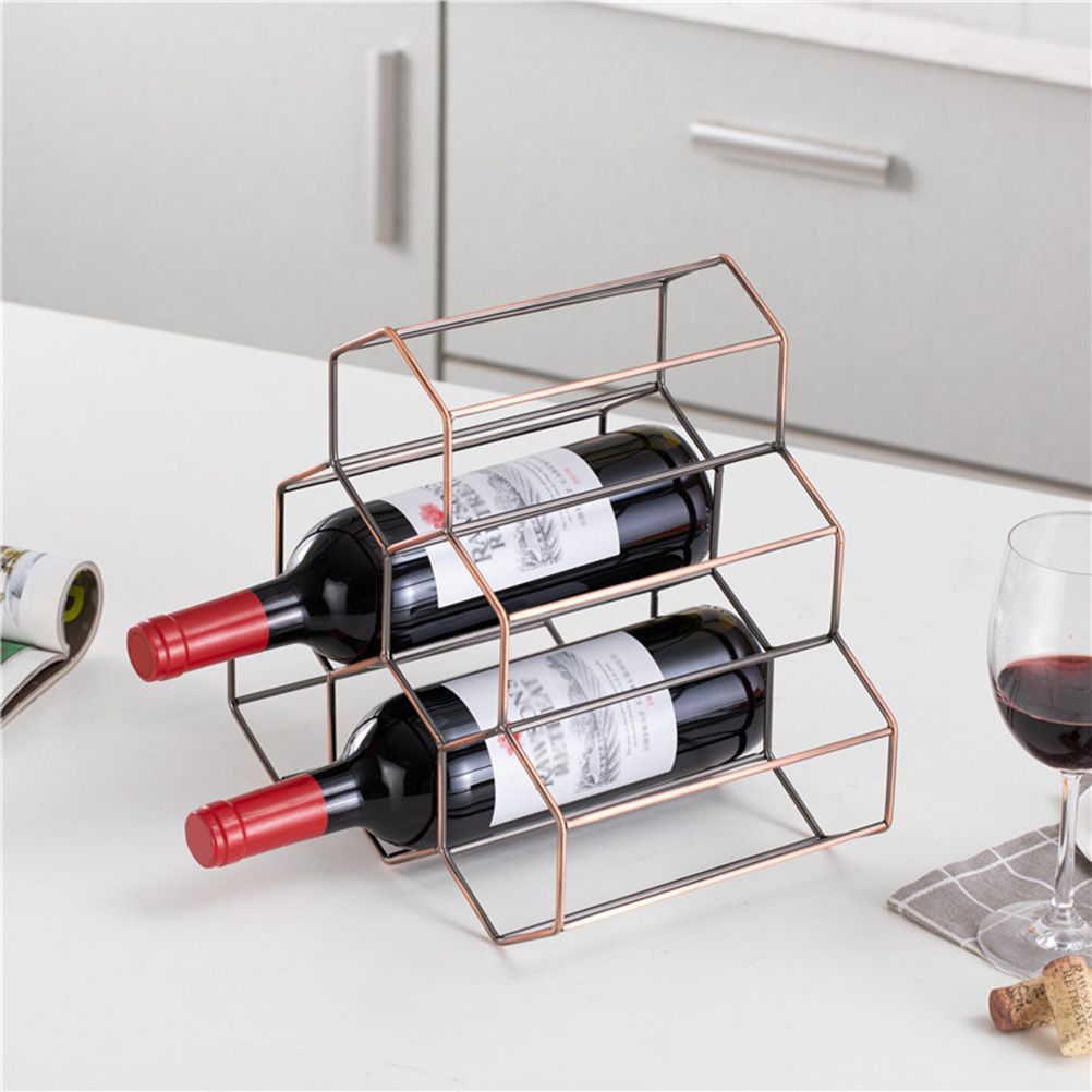 6 bottle metal countertop wine rack