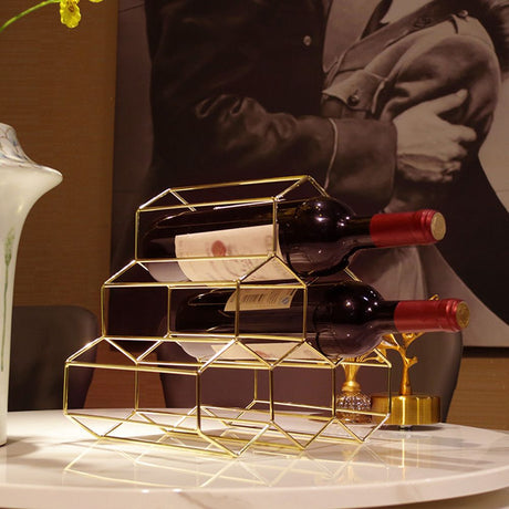 6 bottle metal countertop wine rack