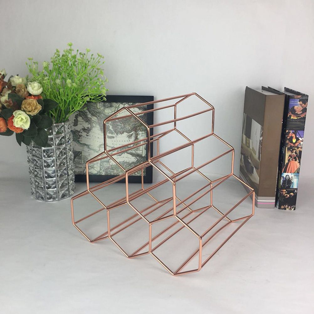 6 bottle metal countertop wine rack
