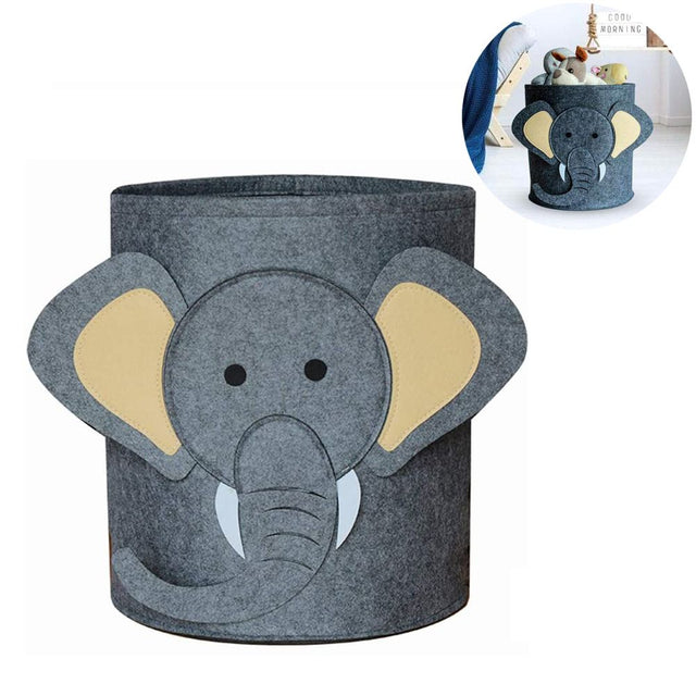 Kids felt storage basket with 3D animal design