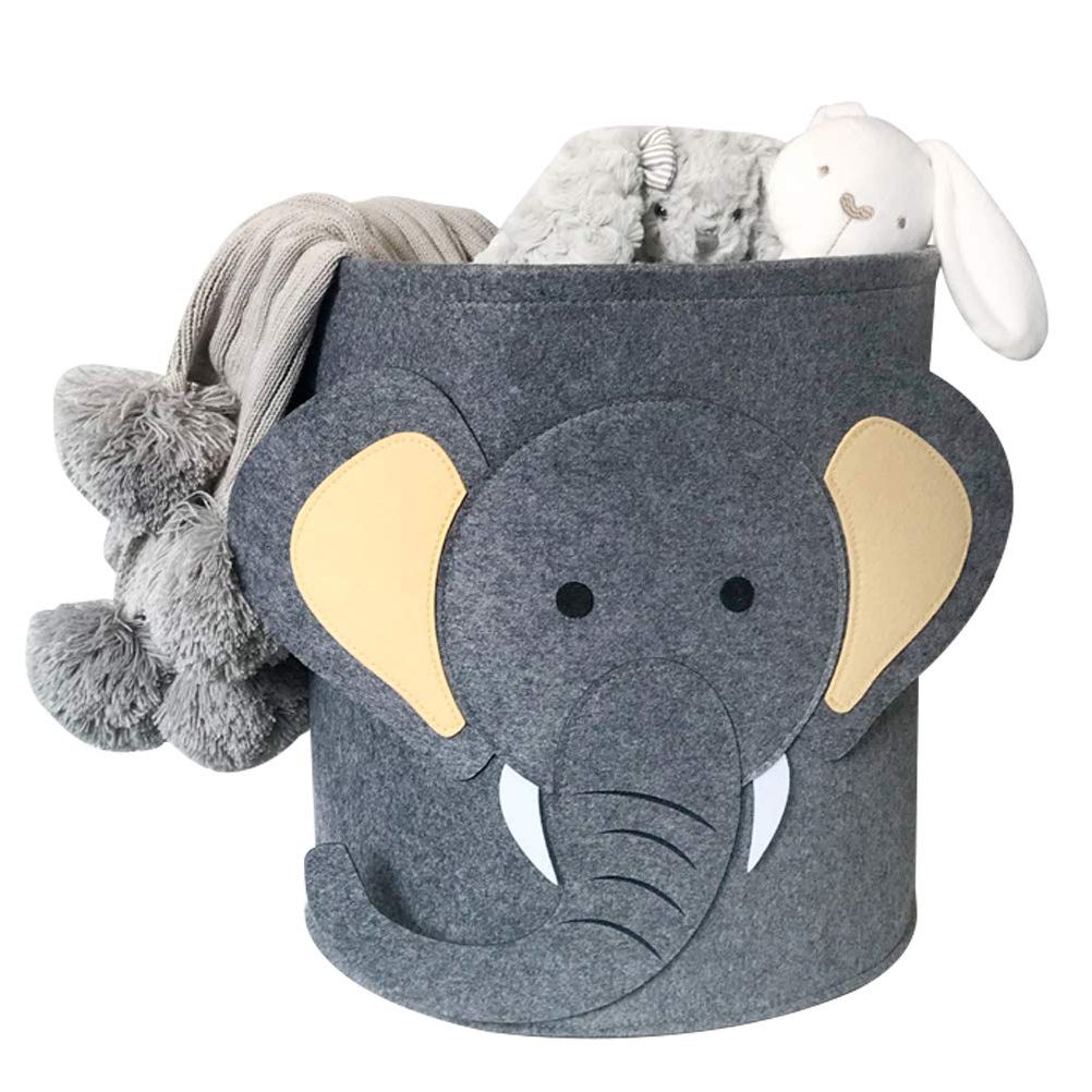 Close up of felt animal storage basket