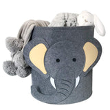Close up of felt animal storage basket