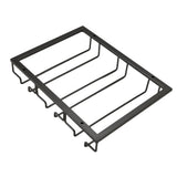 Black metal under cabinet wine glass rack