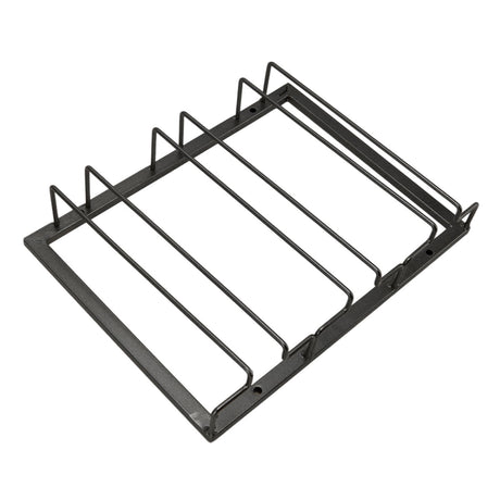 Black metal under cabinet wine glass rack