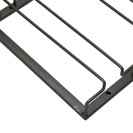 Black metal under cabinet wine glass rack