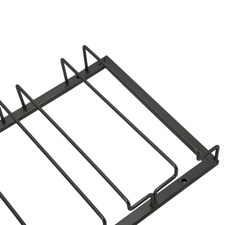 Black metal under cabinet wine glass rack