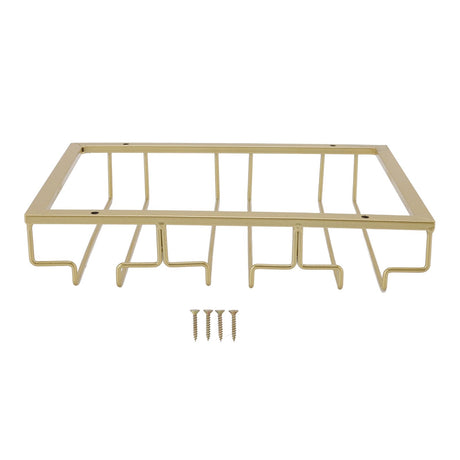 Gold metal under cabinet wine glass rack